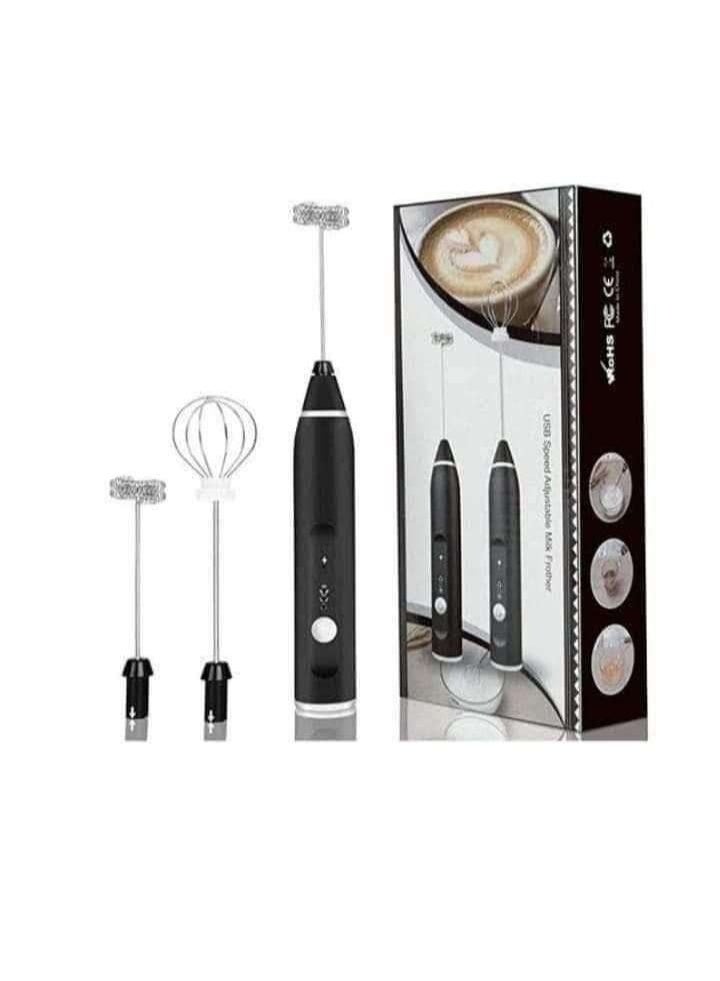 خلاط حليب قابل لإعادة الشحن من هايبر ستوك، خلاط مشروبات محمول باليد، مزود بشحن USB وشفرتين من الفولاذ المقاوم للصدأ لتحضير القهوة والبيض، والقهوة، واللاتيه، والكابتشينو، والحليب، مع 3 سرعات قابلة للتعديل. - Image 2